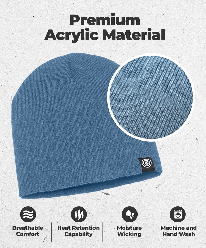 Revony Original Beanie Cap - Soft Knit Beanie Hat - Warm and Durable (Blue Denim) - Image 2